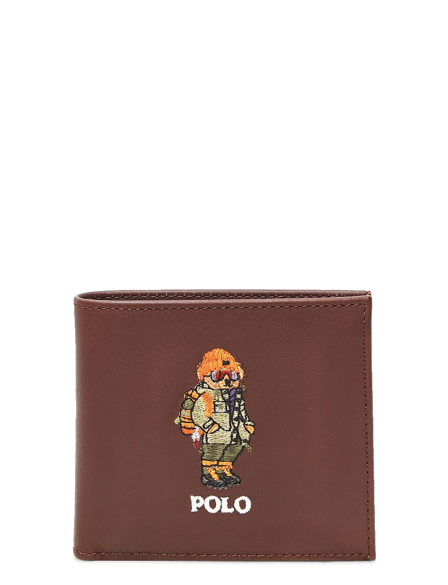 Polo Ralph Lauren - Polo Bear Leather Billfold Wallet - punge - chestnut - 0