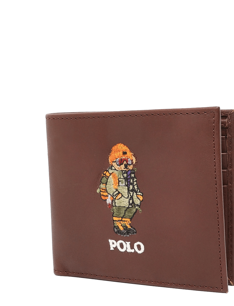 Polo Ralph Lauren - Polo Bear Leather Billfold Wallet - punge - chestnut - 3