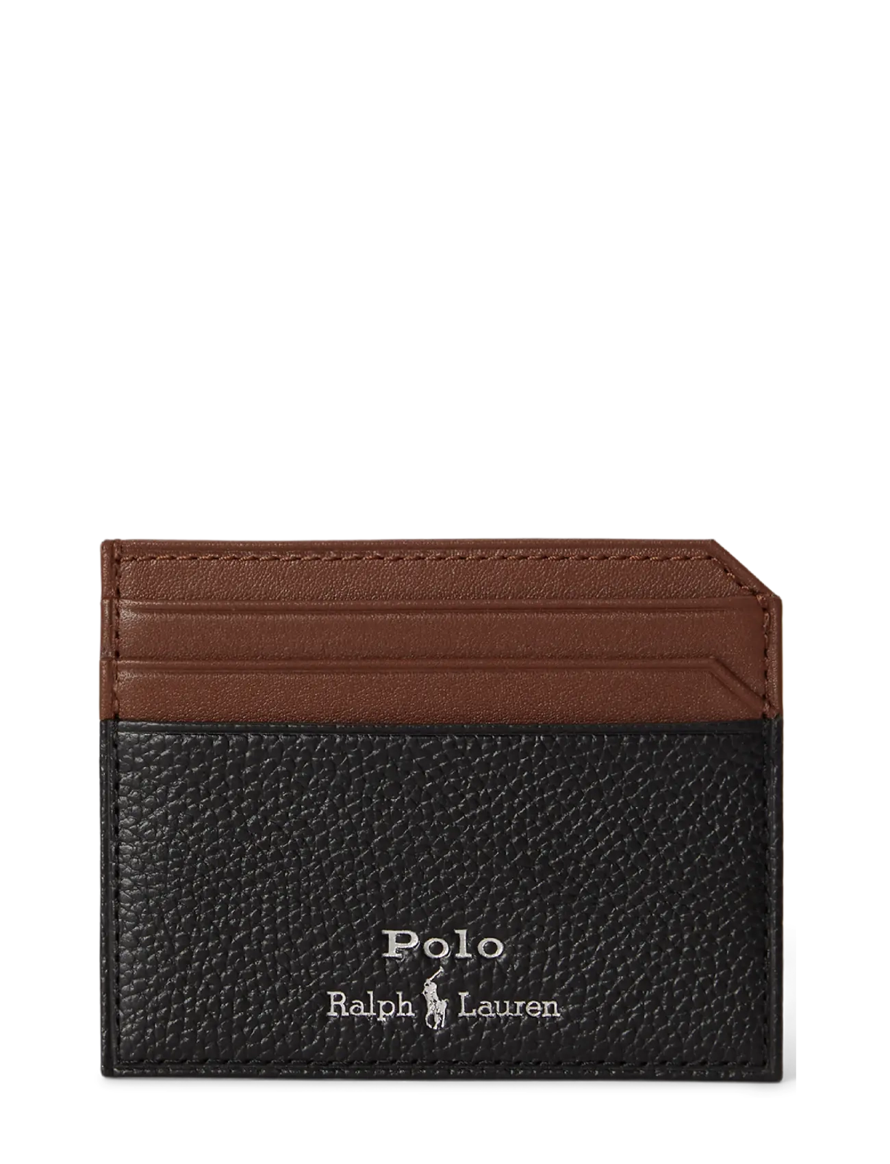 Polo Ralph Lauren Two-Tone Leather Card Case - Shop efter anledning - BLACK/SADDLE / black