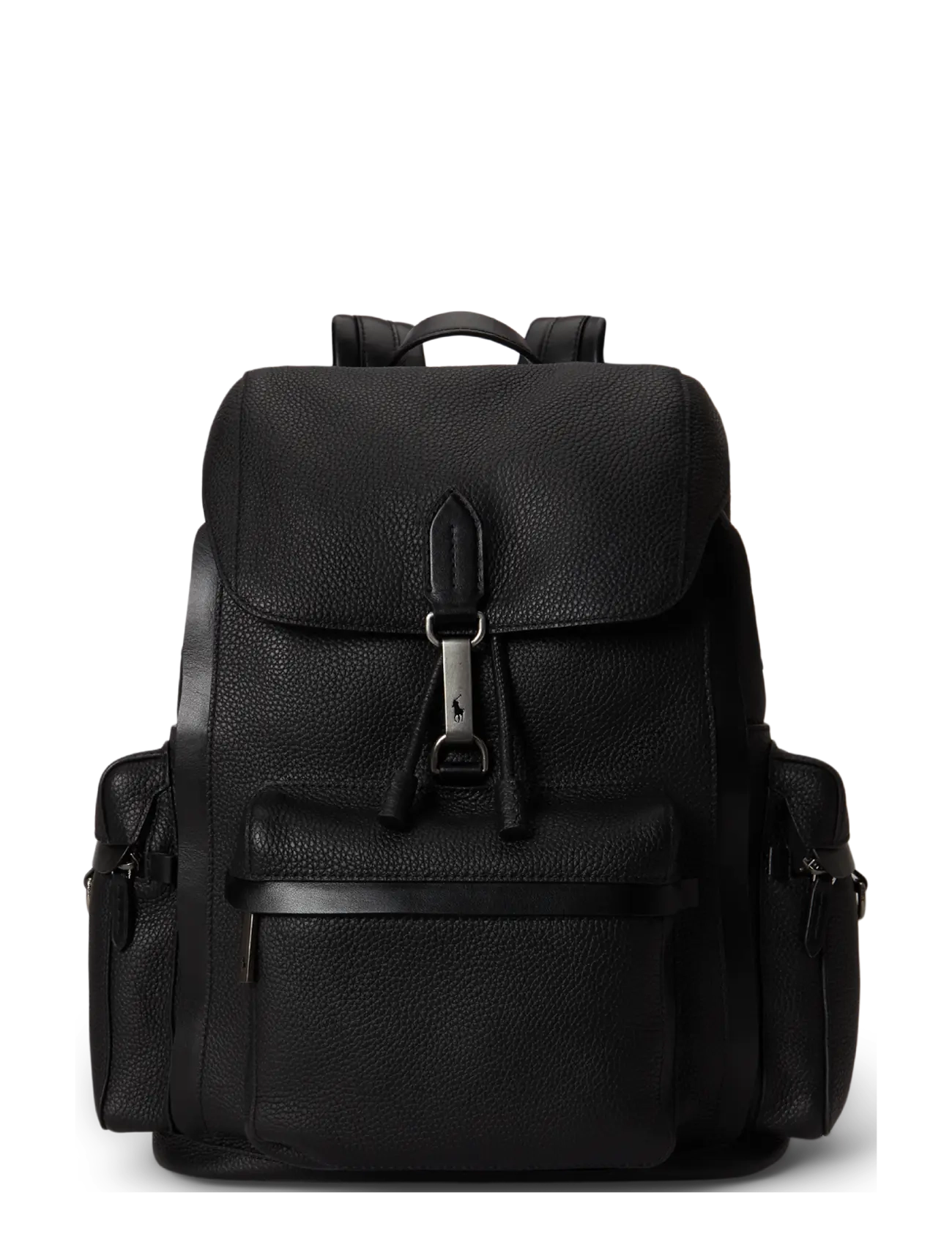 Polo Ralph Lauren Polo ID Pebbled Leather Backpack - Tasker - BLACK / black