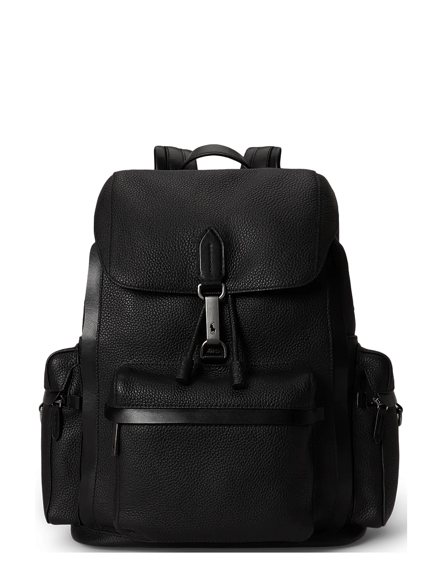Polo Ralph Lauren - Polo ID Pebbled Leather Backpack - black - 0