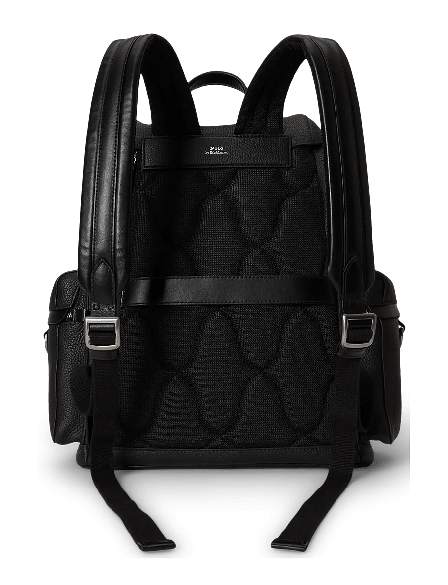 Polo Ralph Lauren - Polo ID Pebbled Leather Backpack - black - 1