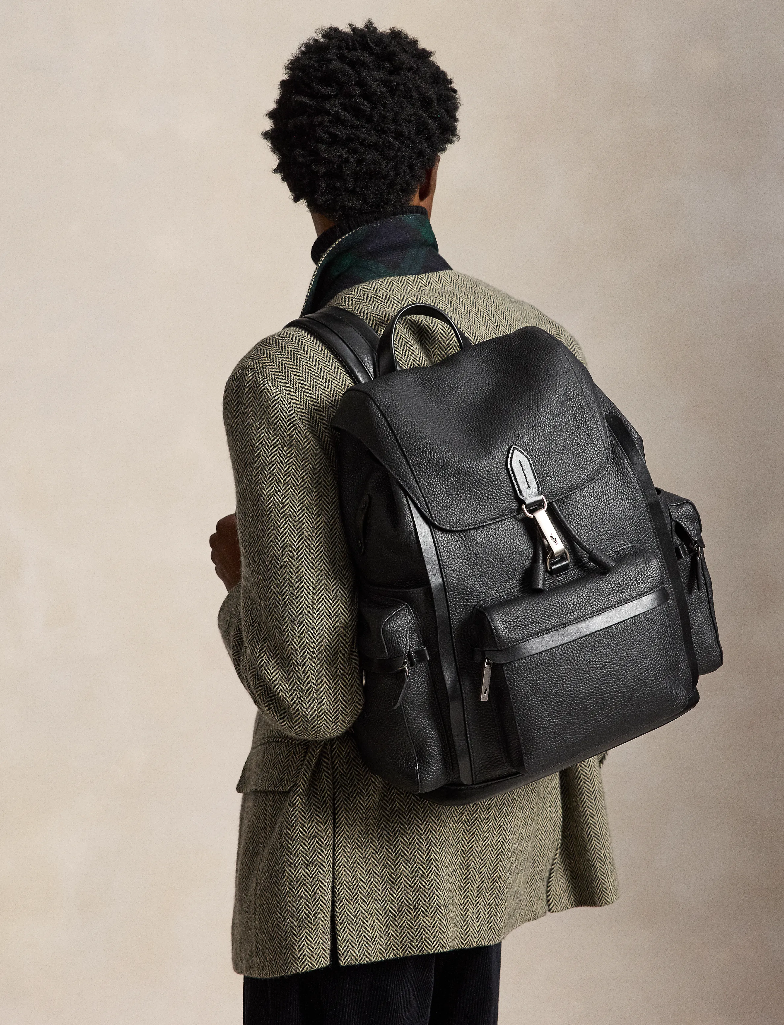 Polo Ralph Lauren - Polo ID Pebbled Leather Backpack - black - 4