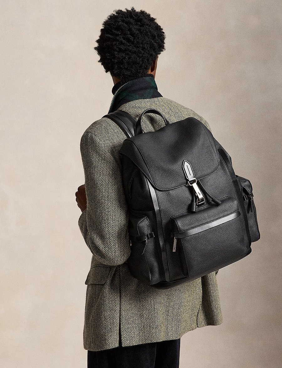 Polo Ralph Lauren - Polo ID Pebbled Leather Backpack - black - 4