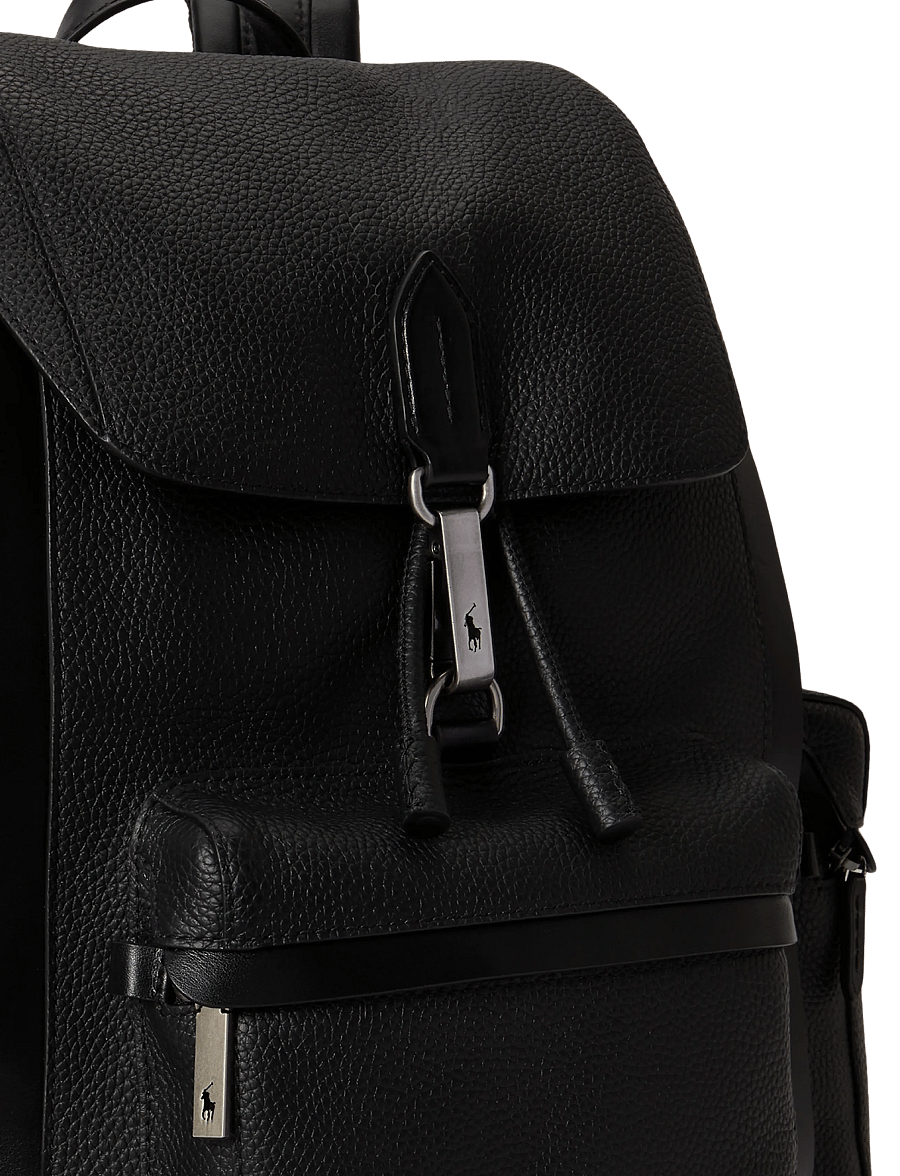 Polo Ralph Lauren - Polo ID Pebbled Leather Backpack - black - 5