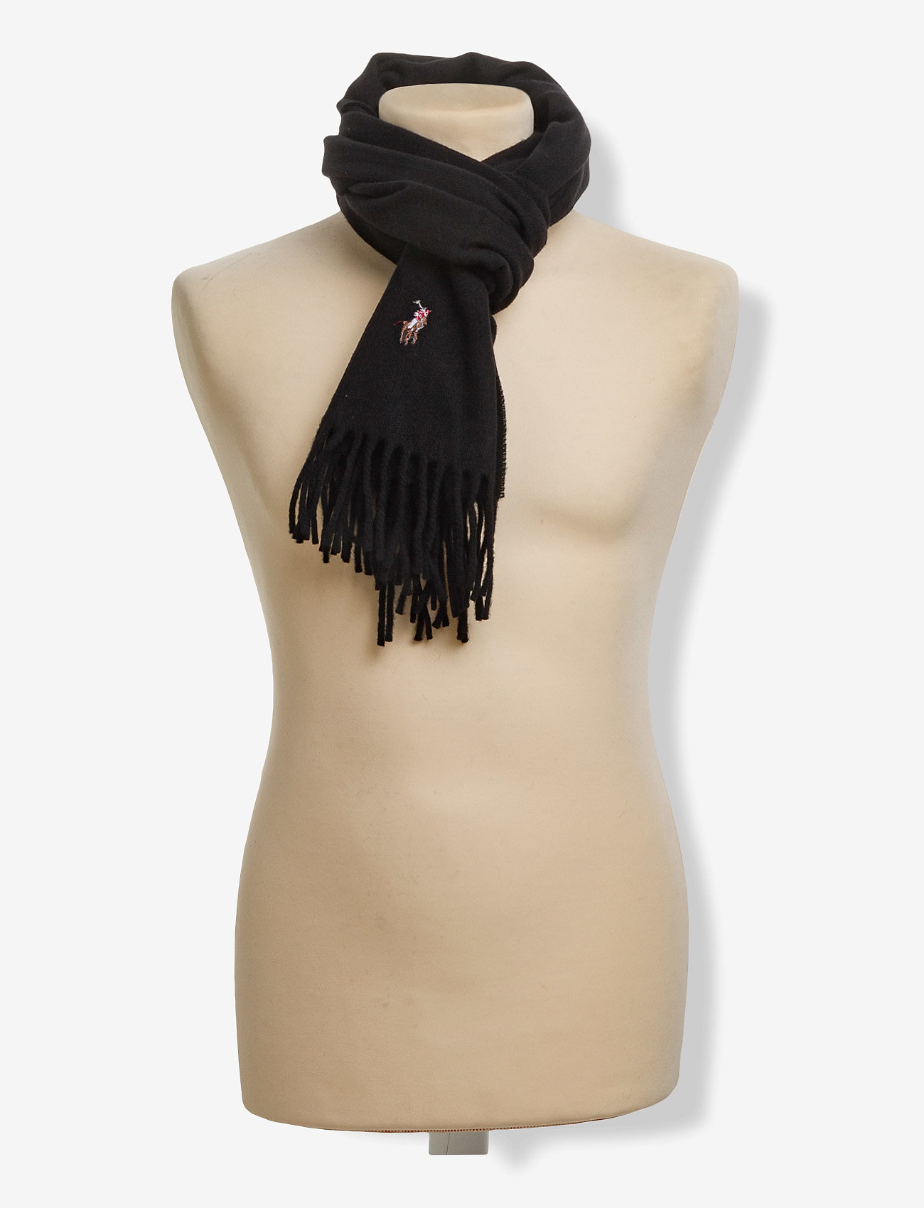 Polo Ralph Lauren - Fringed Wool Scarf - black - 1