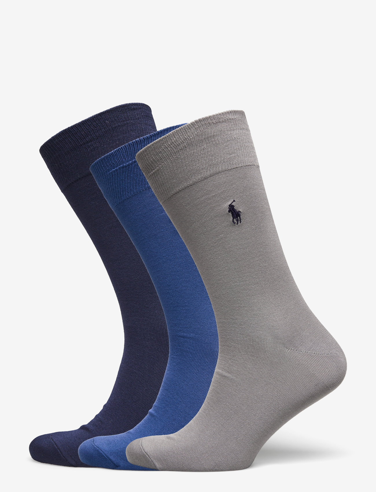 Polo Ralph Lauren - Cotton-Blend Trouser Sock 3-Pack - vanliga strumpor - 3pk navy/grey/ret - 0