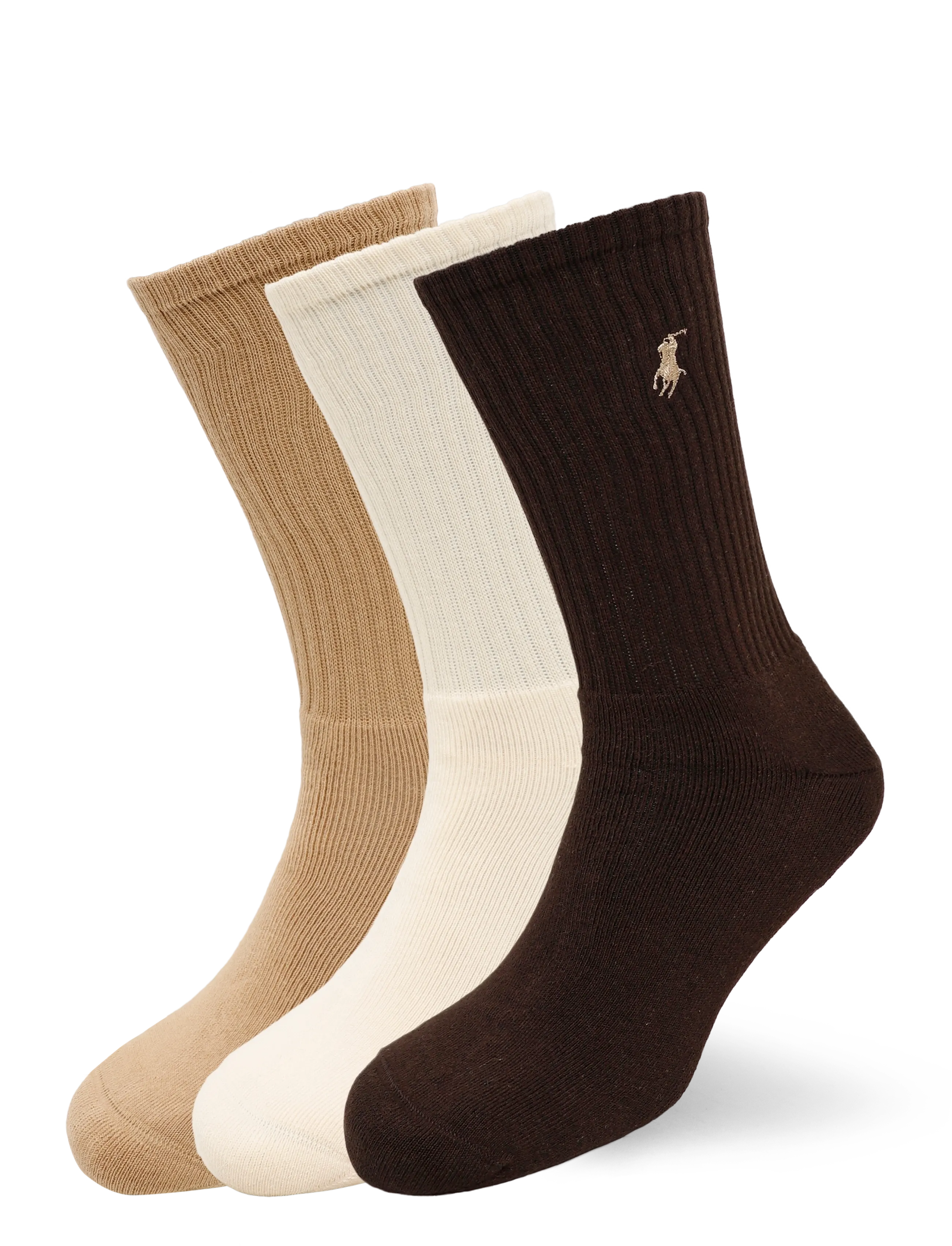 Polo Ralph Lauren BCI COMBED COTTON-POLO PLYR RB CRW - Osta olukorra järgi - CAMEL/IVORY/BROWN / beige