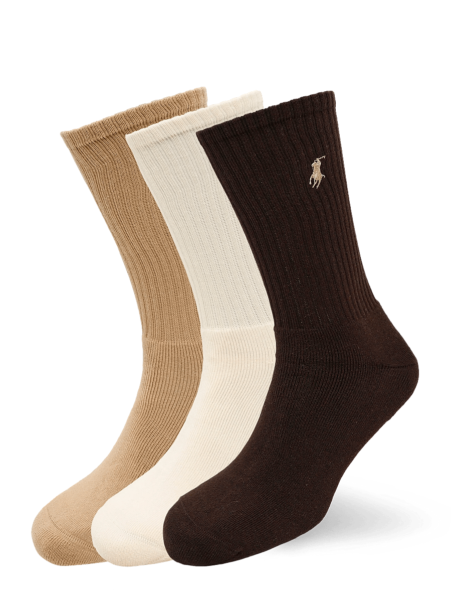 Polo Ralph Lauren - BCI COMBED COTTON-POLO PLYR RB CRW - klassikalised sokid - camel/ivory/brown - 0