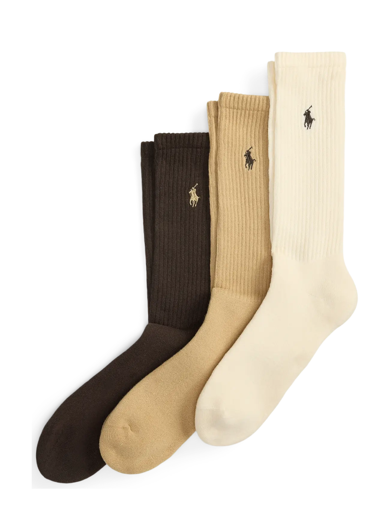 Polo Ralph Lauren BCI COMBED COTTON-POLO PLYR RB CRW - Crew socks - CAMEL/IVORY/BROWN / beige