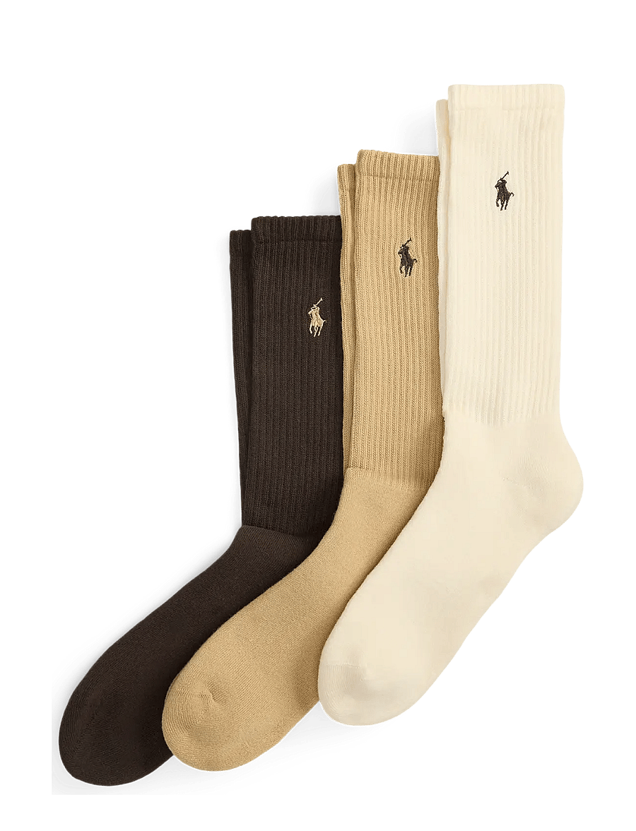 Polo Ralph Lauren - BCI COMBED COTTON-POLO PLYR RB CRW - tennissocken - camel/ivory/brown - 0