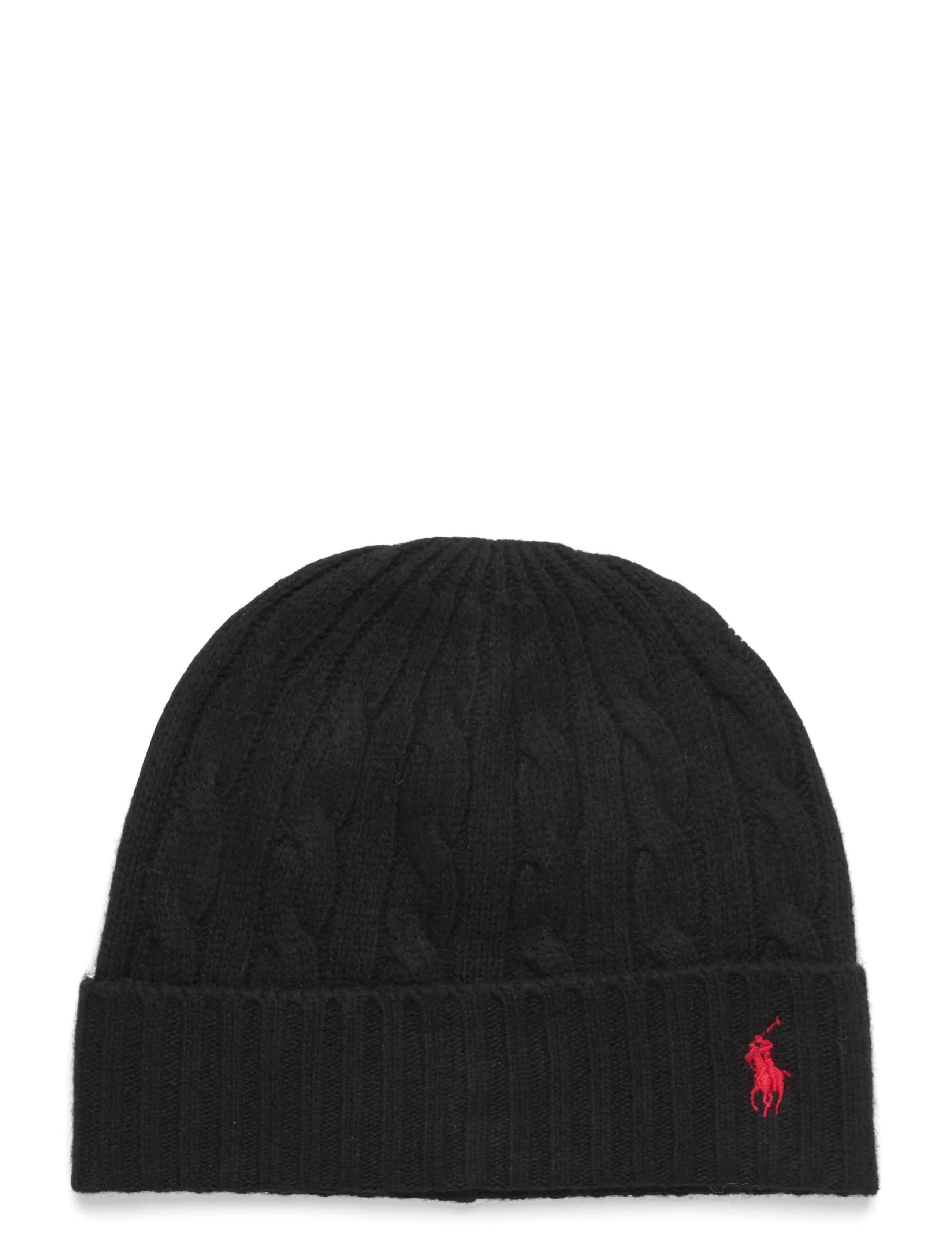 Cable-Knit Merino Wool–Blend Beanie - POLO BLACK