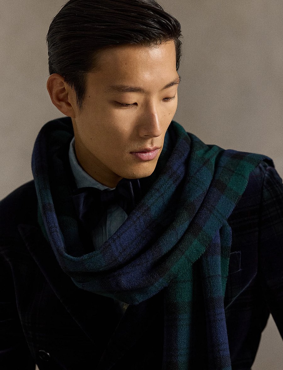 Polo Ralph Lauren - Plaid Fringe Wool Scarf - winterschals - blackwatch - 2