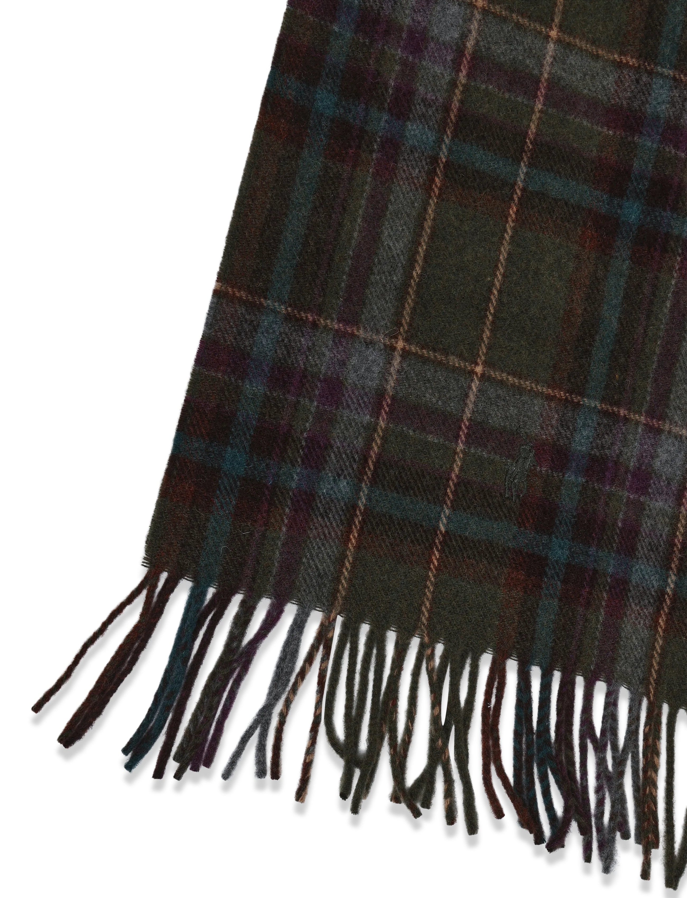 Polo Ralph Lauren - Plaid Fringe Wool Scarf - winterschals - olive - 2