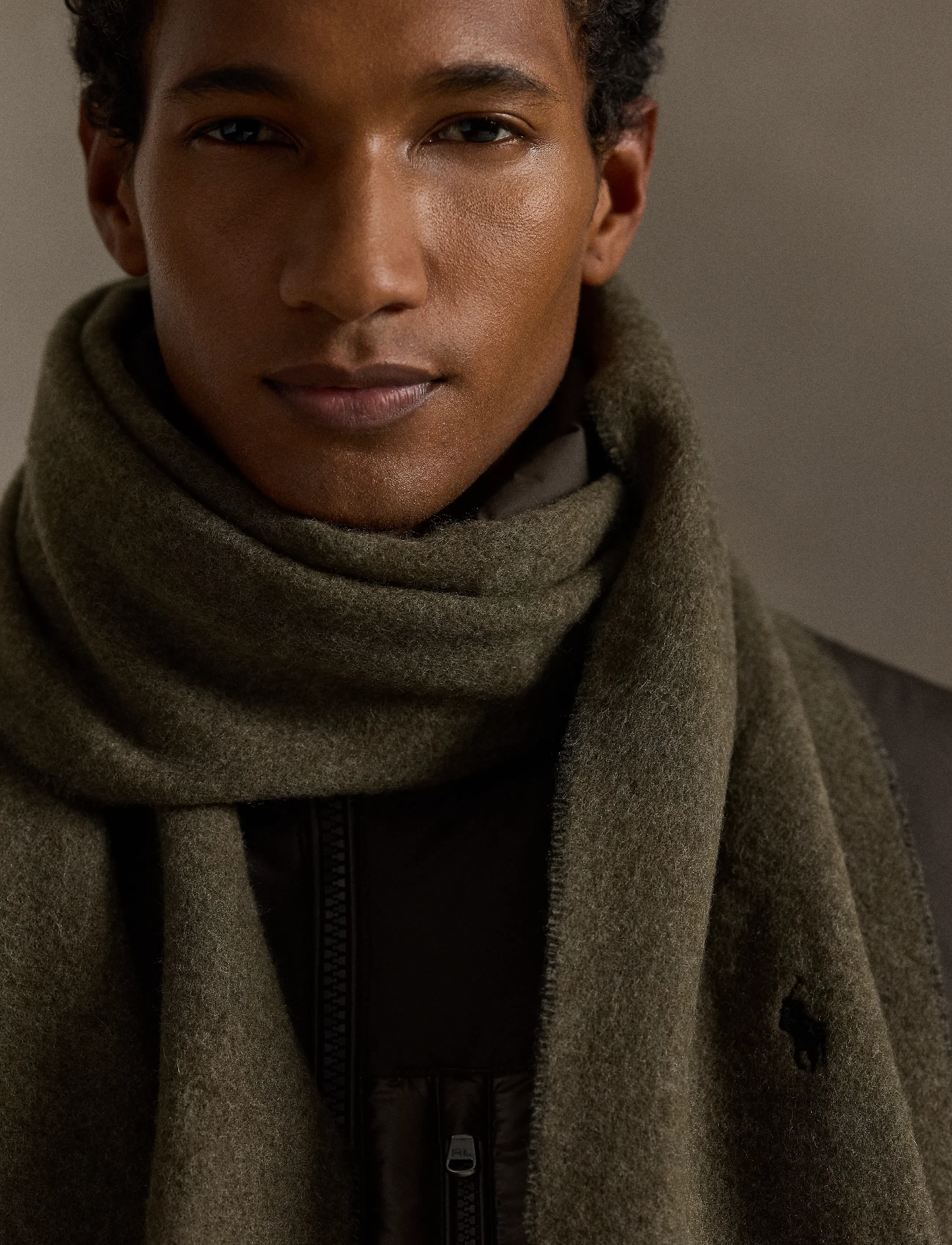 Polo Ralph Lauren Reversible Wool-Blend Scarf - Preppy - RANGER GREEN/POLO / khaki/green