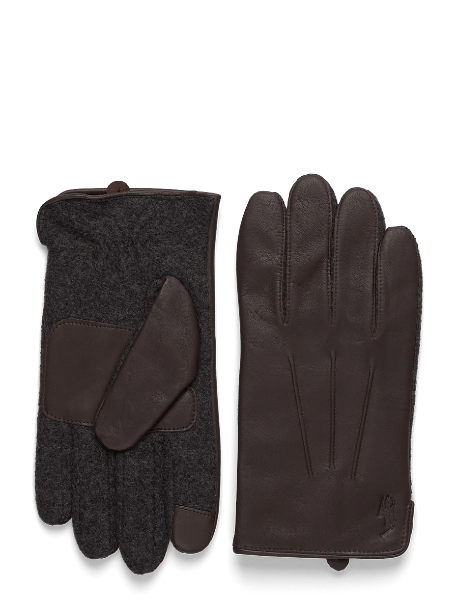 Polo Ralph Lauren - Insulated Sheepskin-Paneled Touch Gloves - nach anlass kaufen - dark brown/charco - 0