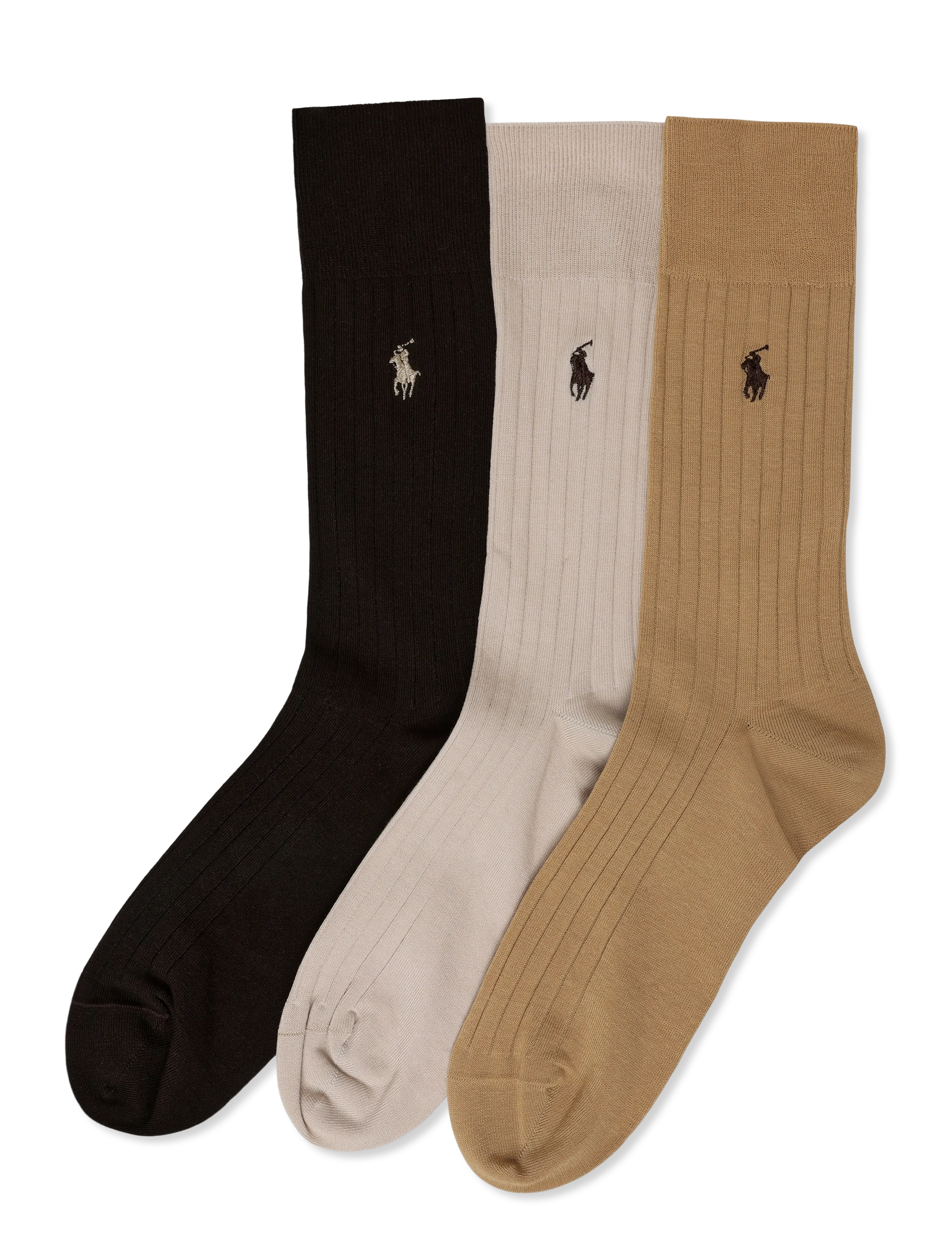 Polo Ralph Lauren EGYPTIAN COTTON-EGYPTIAN RIB-CRW-3P - Inspiration - STONE/BROWN/CAMEL / cream