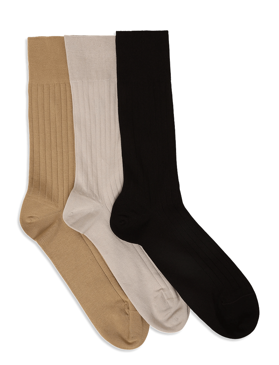Polo Ralph Lauren - EGYPTIAN COTTON-EGYPTIAN RIB-CRW-3P - crew sokkar - stone/brown/camel - 1