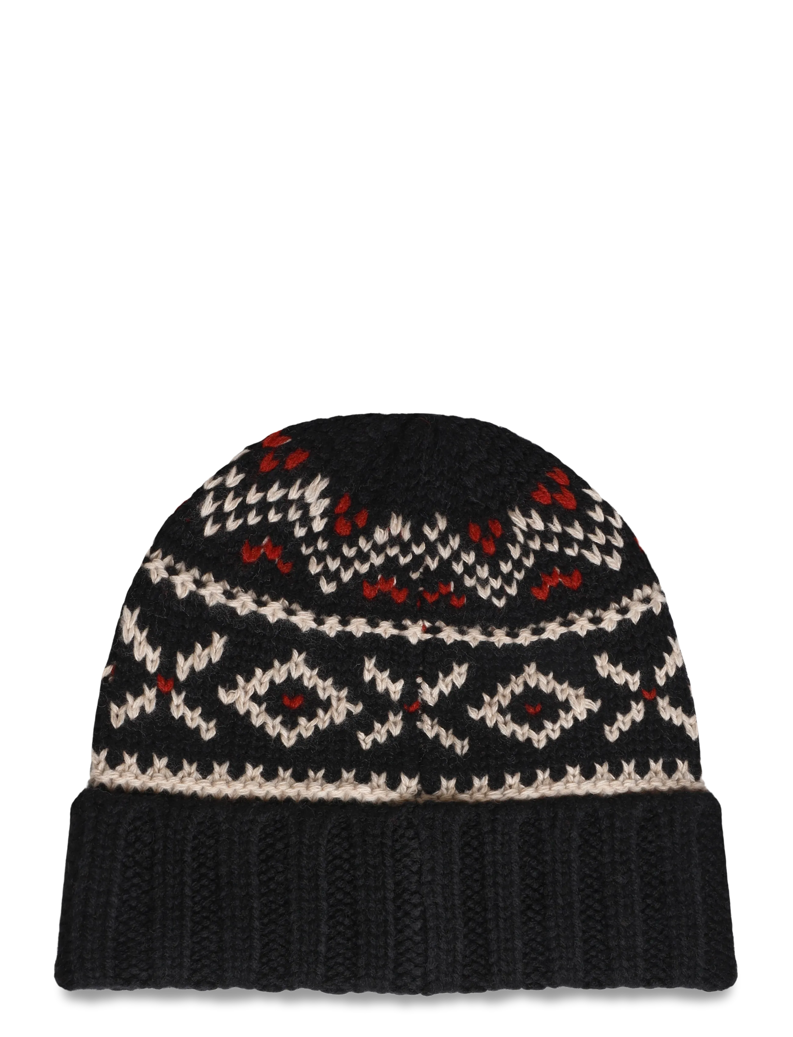 Polo Ralph Lauren - Patterned Wool-Blend Beanie - shop by occasion - black/red/cream - 1