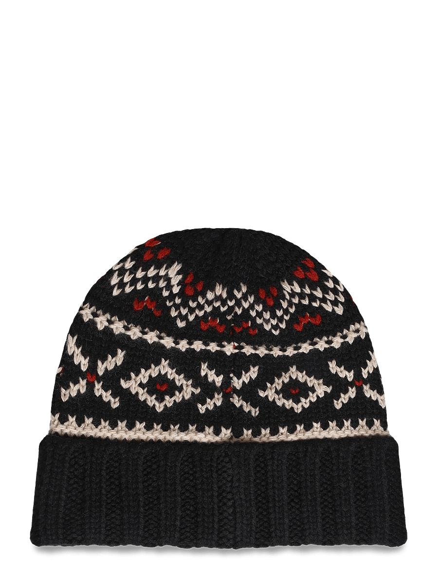 Polo Ralph Lauren - Patterned Wool-Blend Beanie - shop by occasion - black/red/cream - 1