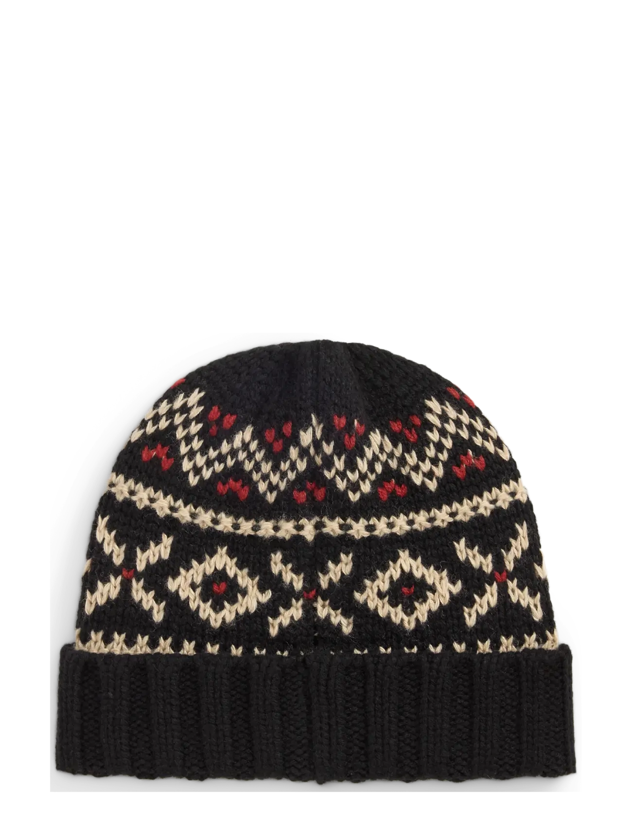 Polo Ralph Lauren - Patterned Wool-Blend Beanie - osta olukorra järgi - black/red/cream - 1