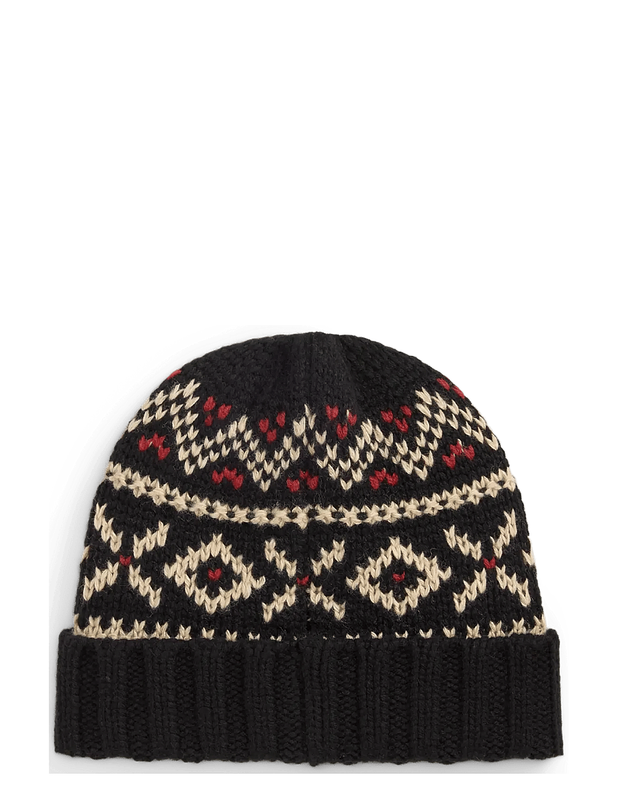 Polo Ralph Lauren - Patterned Wool-Blend Beanie - osta olukorra järgi - black/red/cream - 1