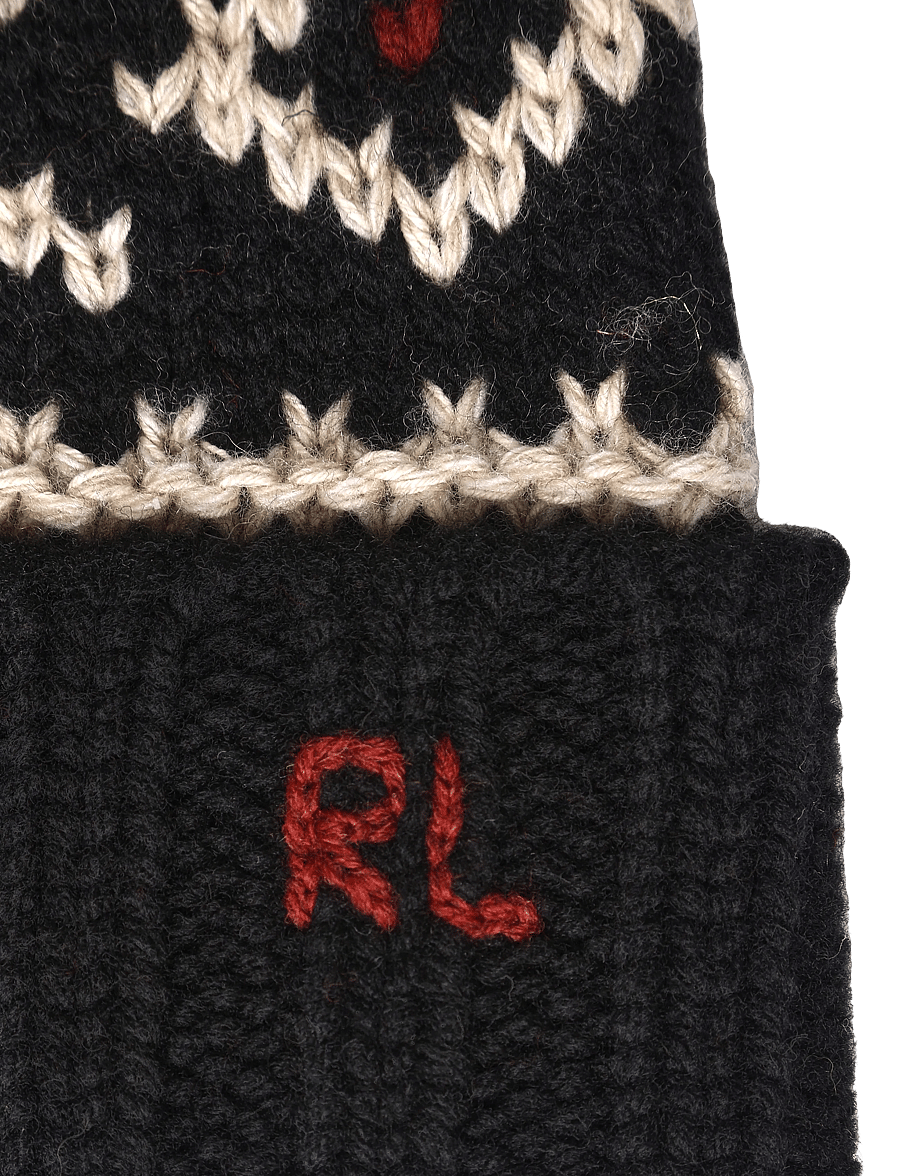 Polo Ralph Lauren - Patterned Wool-Blend Beanie - shop by occasion - black/red/cream - 2