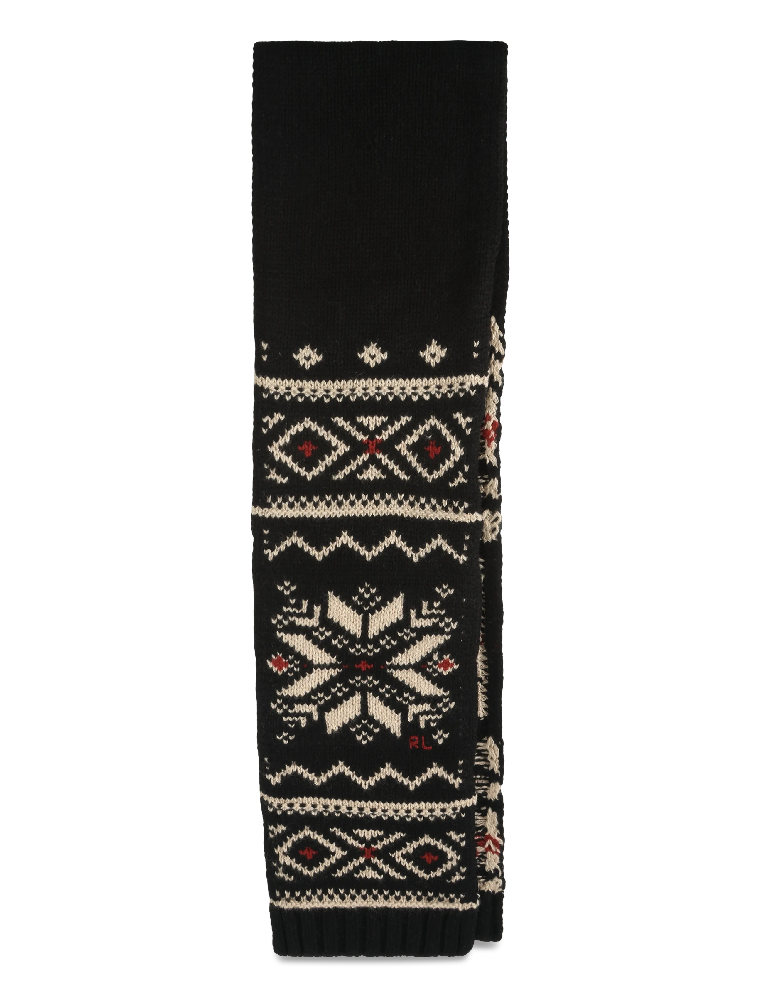 Polo Ralph Lauren Patterned Wool-Blend Scarf - Nach Anlass kaufen - BLACK/RED/CREAM / black