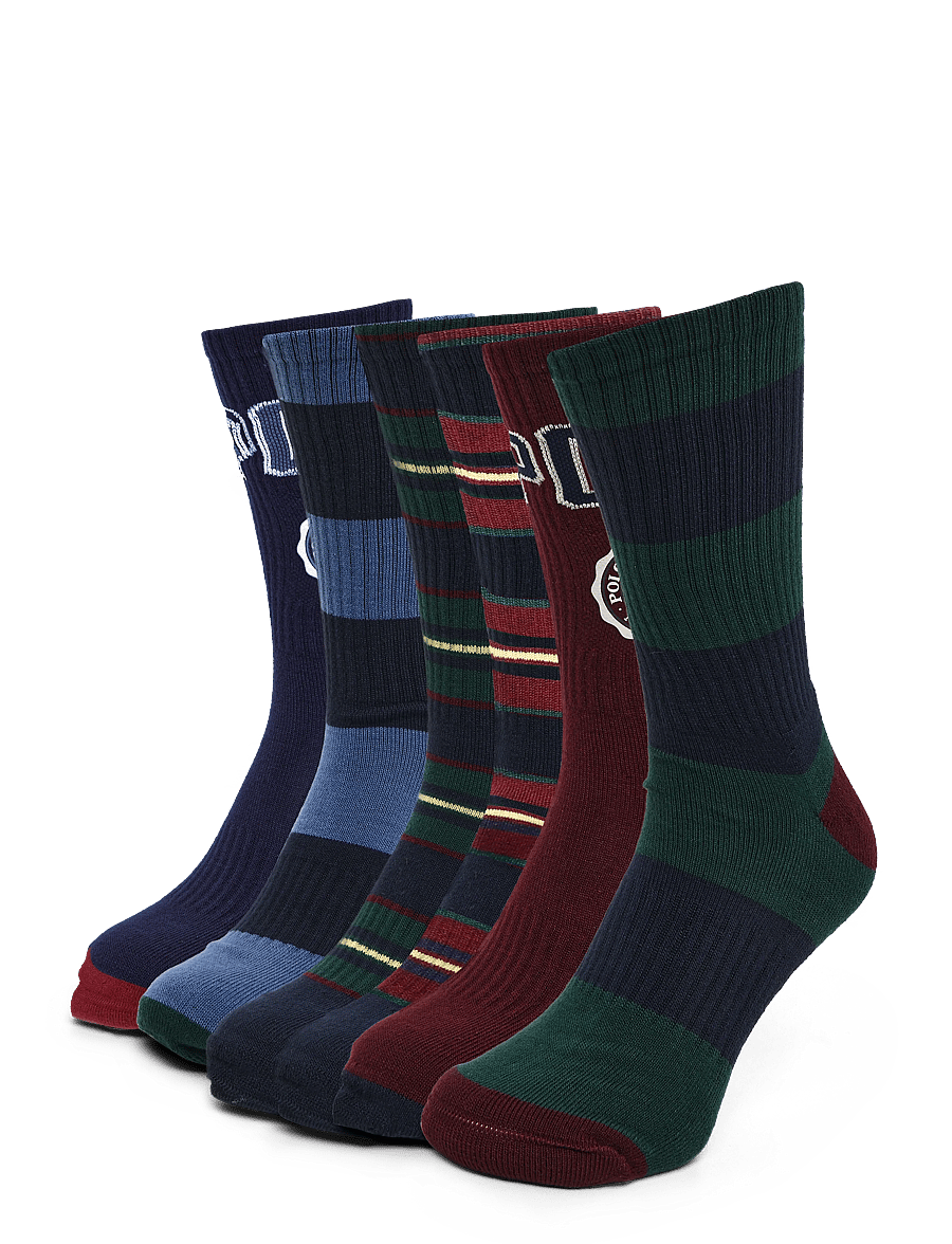 Polo Ralph Lauren - POLY REPREVE-PO CRST CRW-CRW-6PK - tennissocken - wine multi - 0