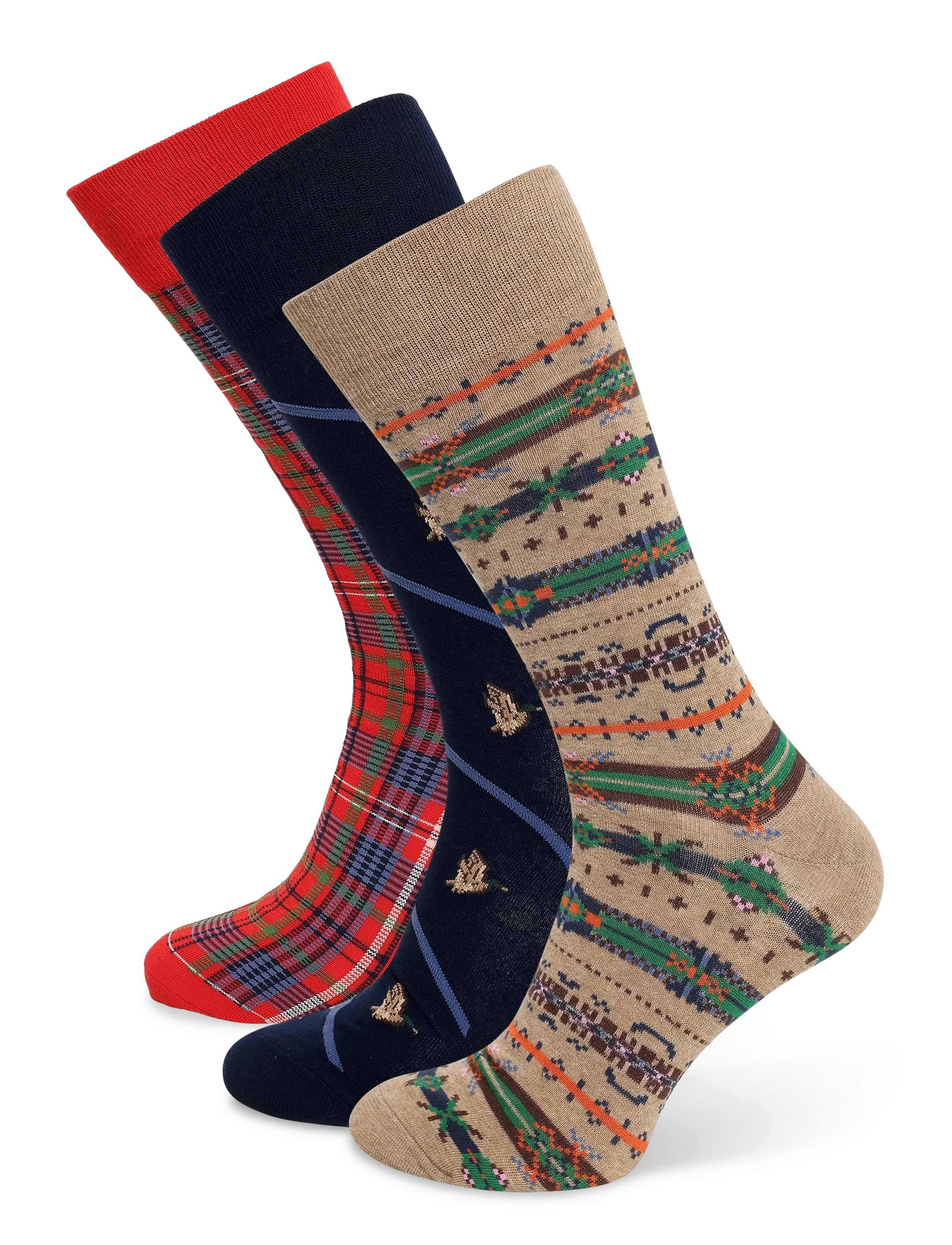 Polo Ralph Lauren Patterned Trouser Sock 3-Pack - Nach Stil kaufen - OATMEAL MULTI / multi