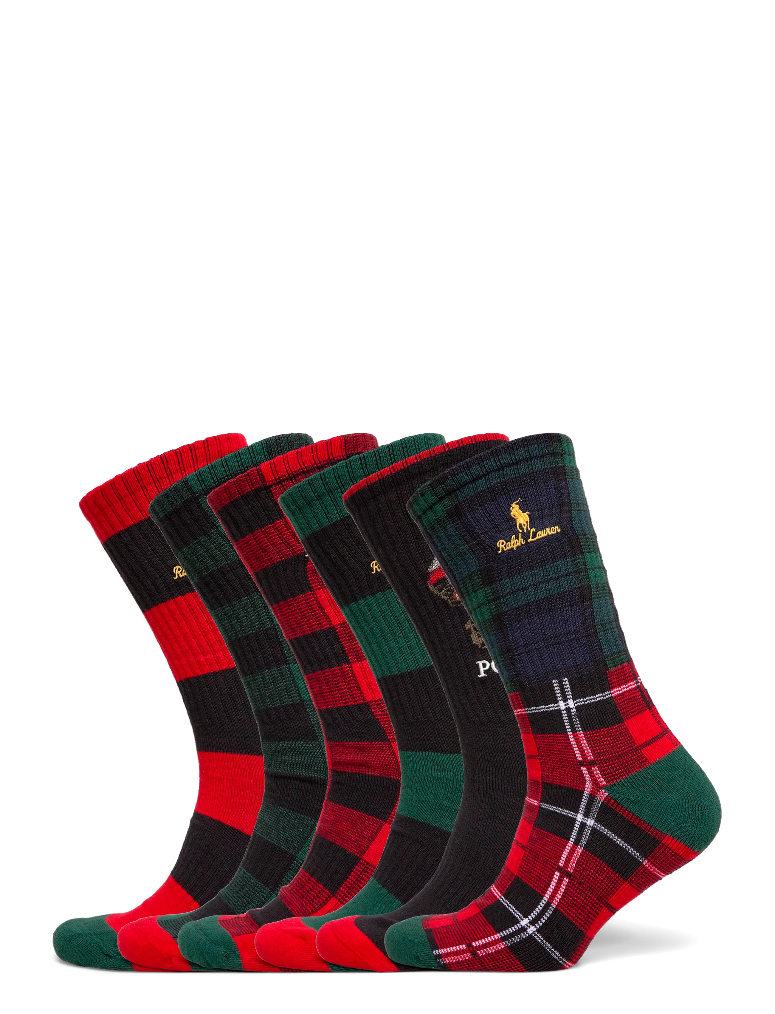 Polo Ralph Lauren Polo Bear Cotton-Blend Crew Sock 6-Pack - Inspiration - ROYAL RED MULTI / multi