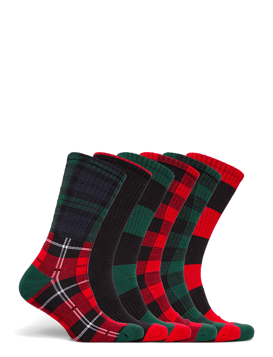 Polo Ralph Lauren - Polo Bear Cotton-Blend Crew Sock 6-Pack - crew socks - royal red multi - 1