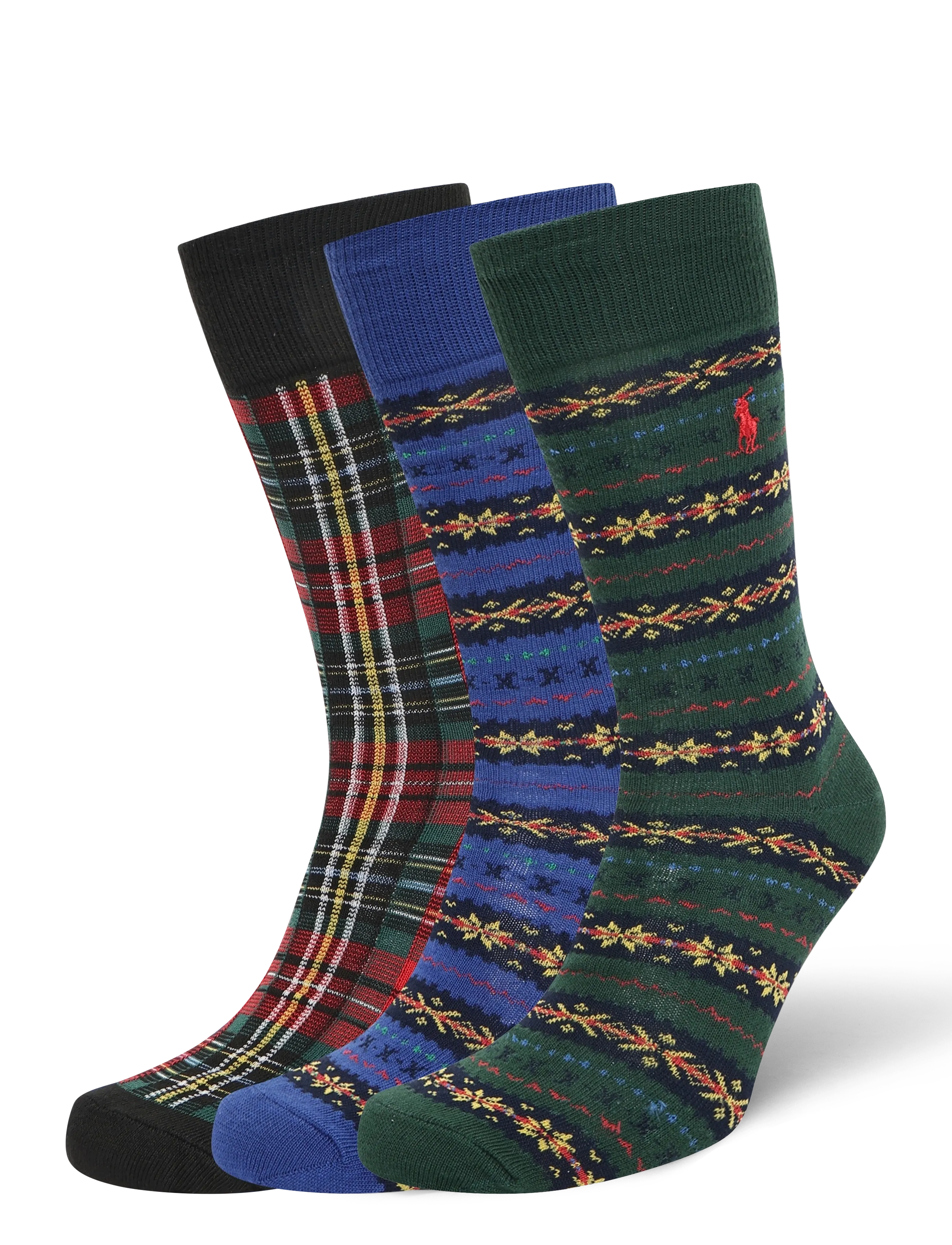 Polo Ralph Lauren COMBED COTTON-3P CD FIPB-CRW-3PK - Socken im Multipack - BLACK MULTI / multi