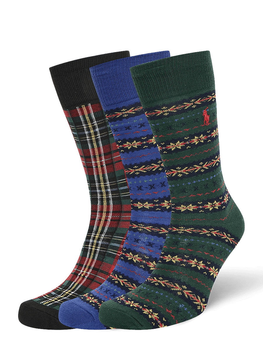 Polo Ralph Lauren - COMBED COTTON-3P CD FIPB-CRW-3PK - tennissocken - black multi - 0