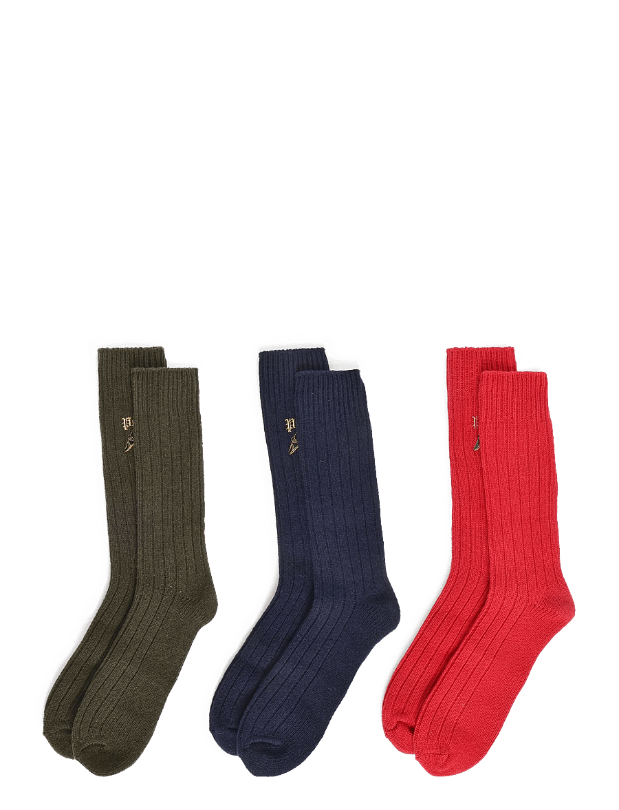 Polo Ralph Lauren - LAMBSWOOL BLEND-3P LWL RCG-CRW-3PK - tennissocken - navy red - 1