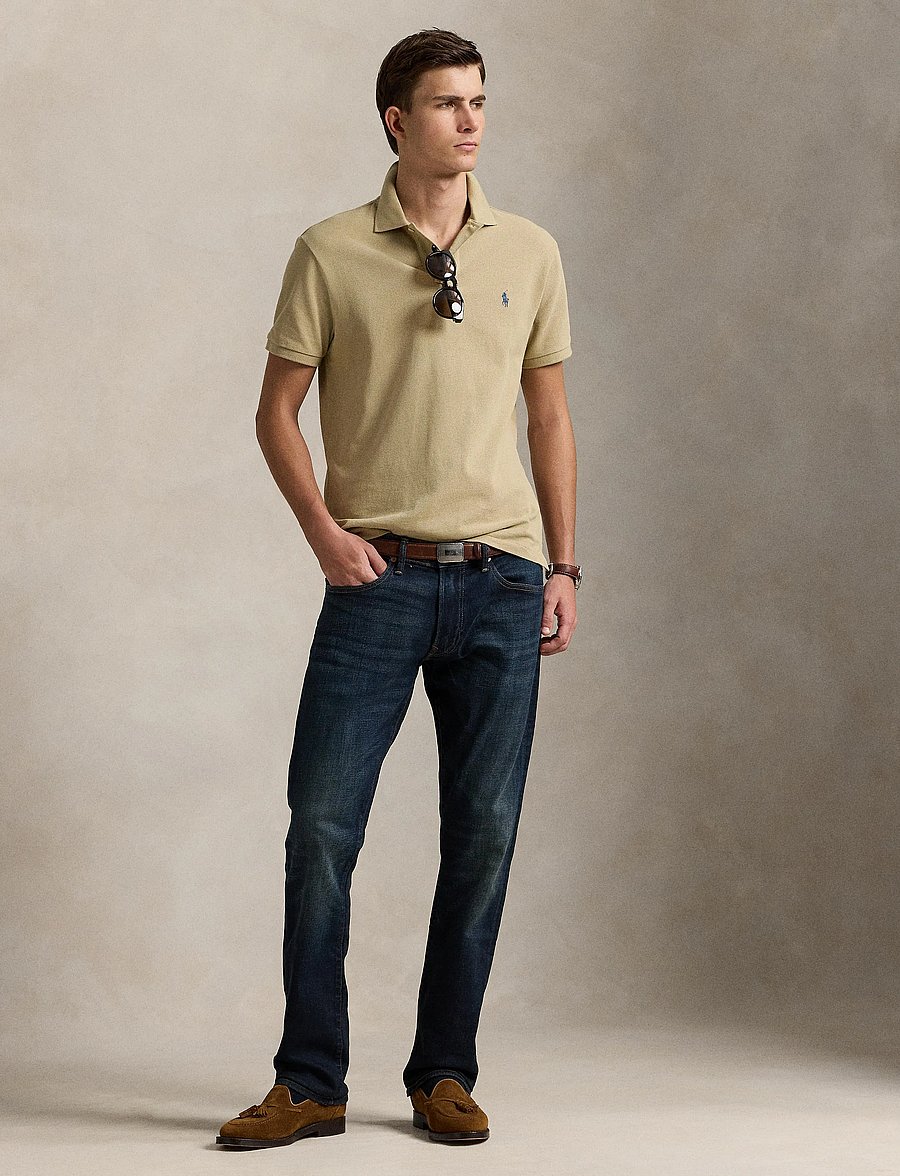 Polo Ralph Lauren - Slim Fit Mesh Polo Shirt - kortærmede poloer - coastal beige/c79 - 0