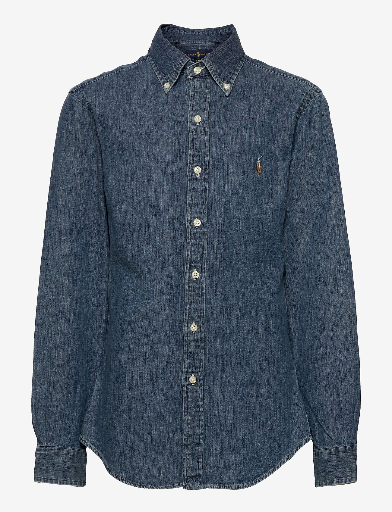 Polo Ralph Lauren - Slim Fit Oxford Shirt - denimowe koszulki - denim - 0