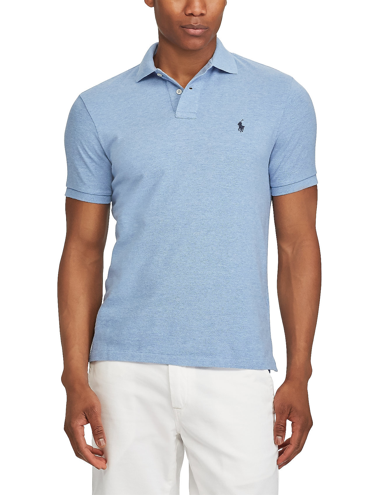 Polo Ralph Lauren - Slim Fit Mesh Polo Shirt - short-sleeved polos - isle htr - 0