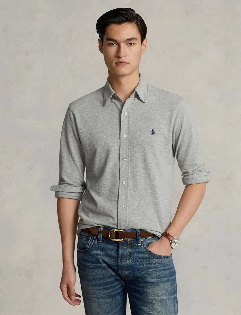 Polo Ralph Lauren - Featherweight Mesh Shirt - basic shirts - andover heather - 3