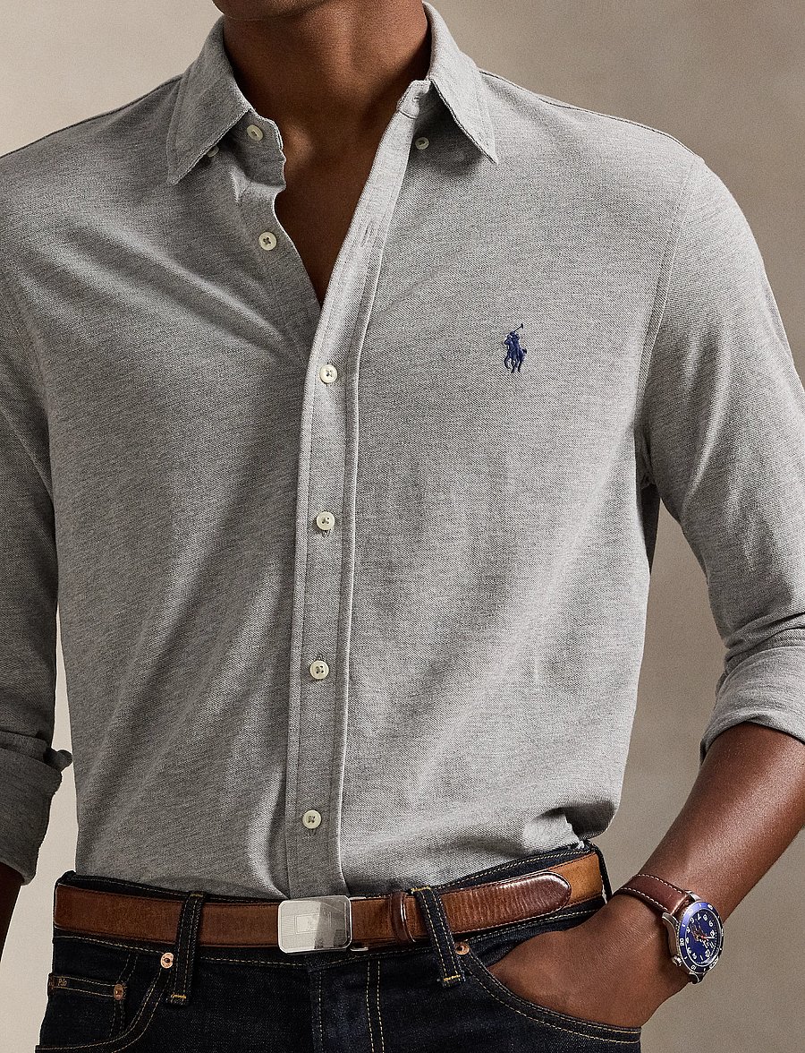Polo Ralph Lauren - FEATHERWEIGHT MESH-LSL-KNT - oxford skjorter - andover heather - 3