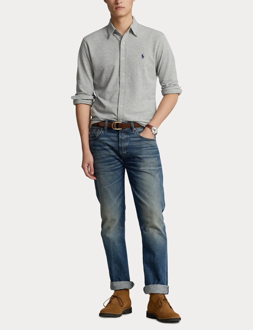 Polo Ralph Lauren - Featherweight Mesh Shirt - basic shirts - andover heather - 4