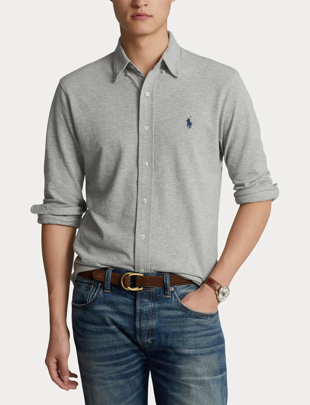 Polo Ralph Lauren - Featherweight Mesh Shirt - basic shirts - andover heather - 5