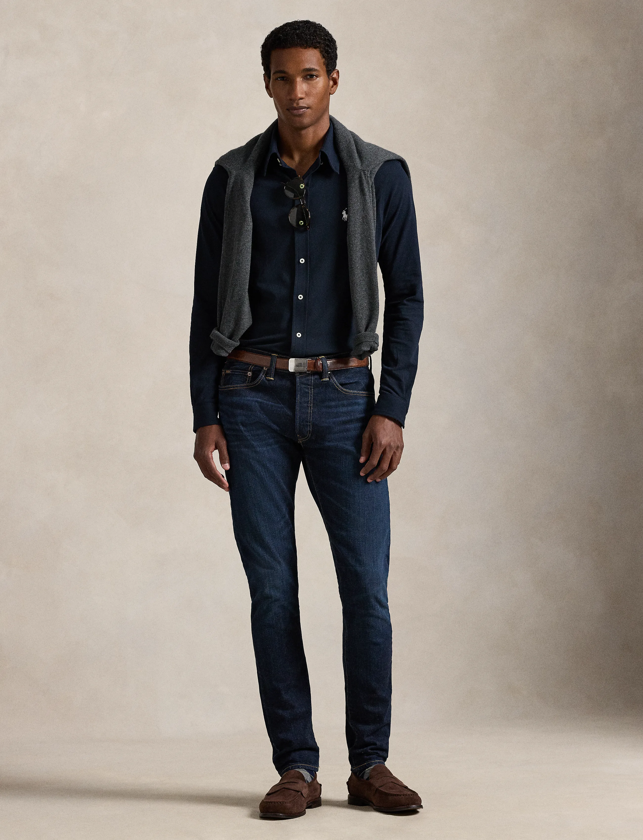 Polo Ralph Lauren - FEATHERWEIGHT MESH-LSL-KNT - oxford skjorter - aviator navy - 5