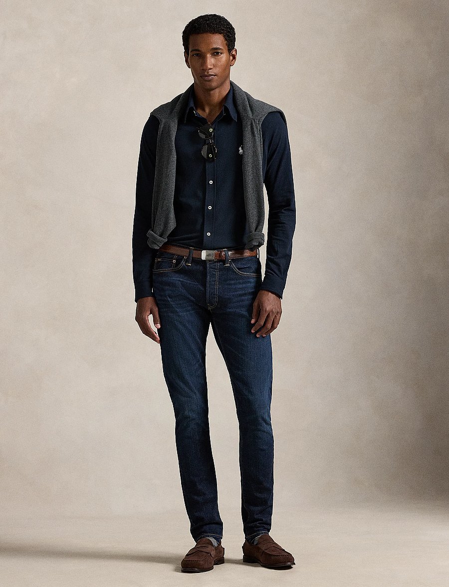 Polo Ralph Lauren - FEATHERWEIGHT MESH-LSL-KNT - oxford skjorter - aviator navy - 5