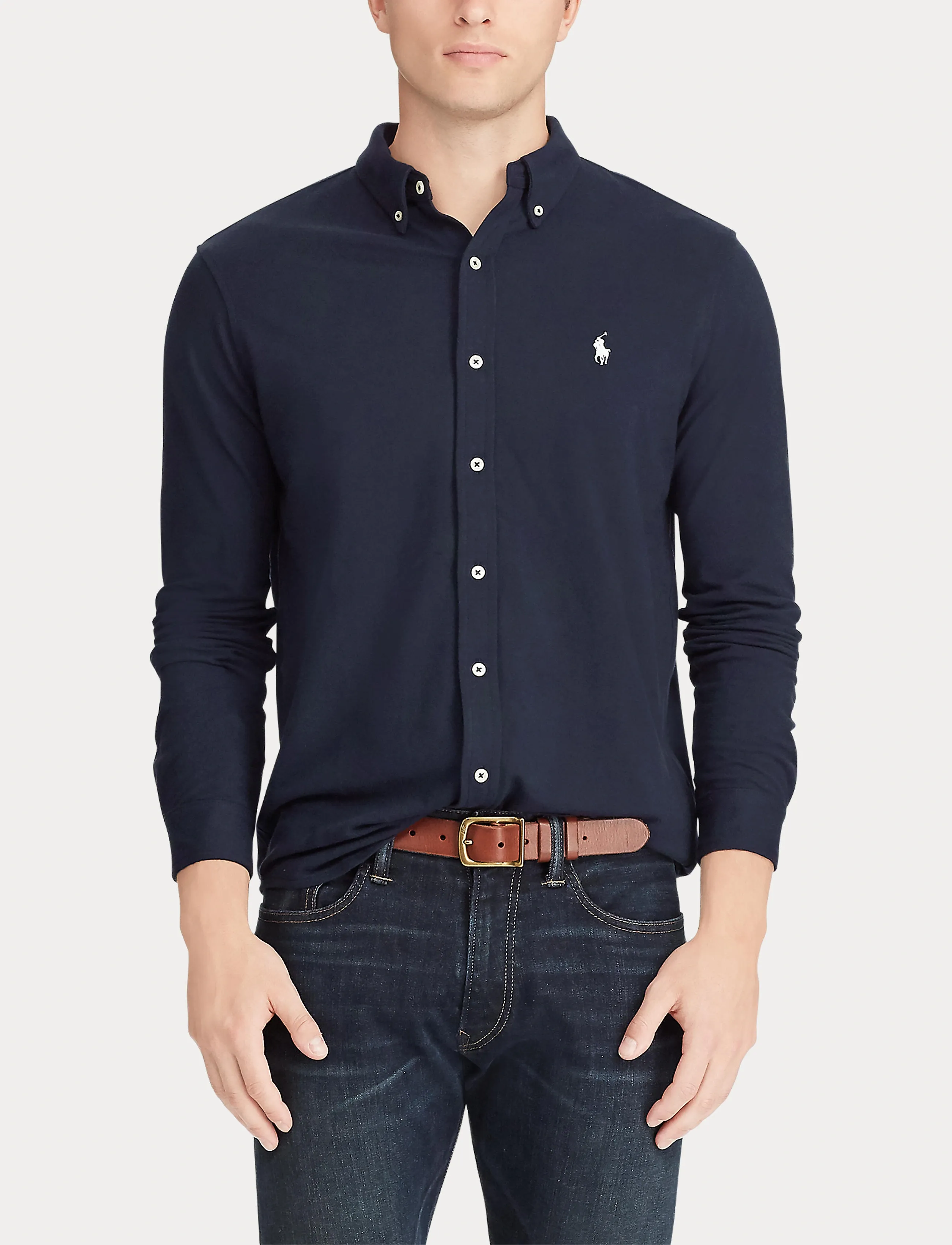 Polo Ralph Lauren Featherweight Mesh-Lsl-Knt skjortor & blusar herr – bild 9