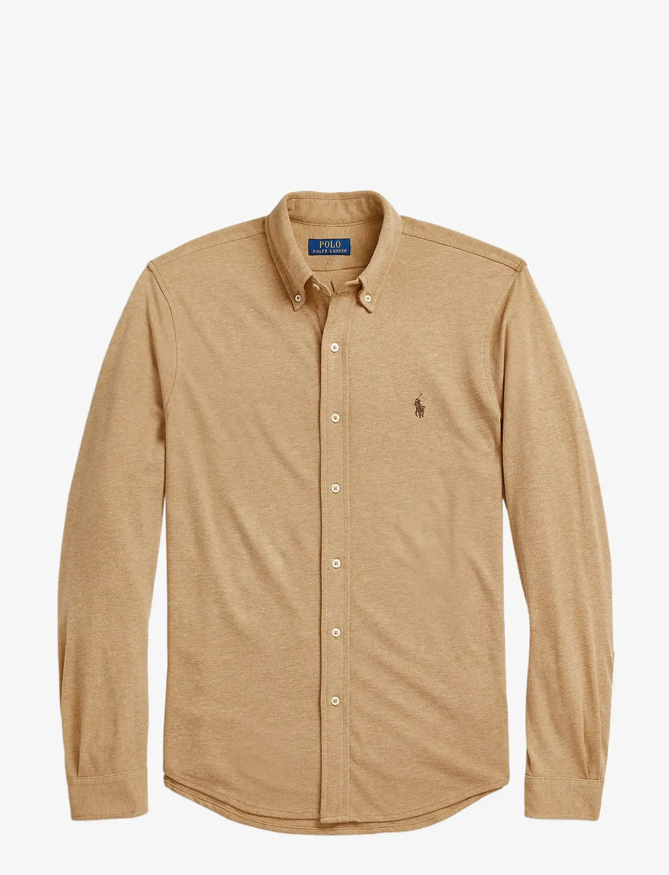 Polo Ralph Lauren - Featherweight Mesh Shirt - basic skjortor - classic camel hea - 1