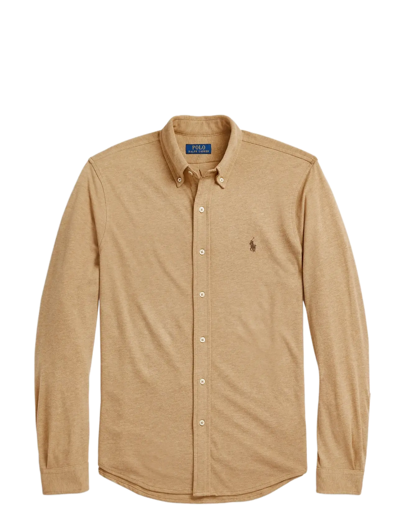 Polo Ralph Lauren FEATHERWEIGHT MESH-LSL-KNT - Kläder - CLASSIC CAMEL HEA / beige