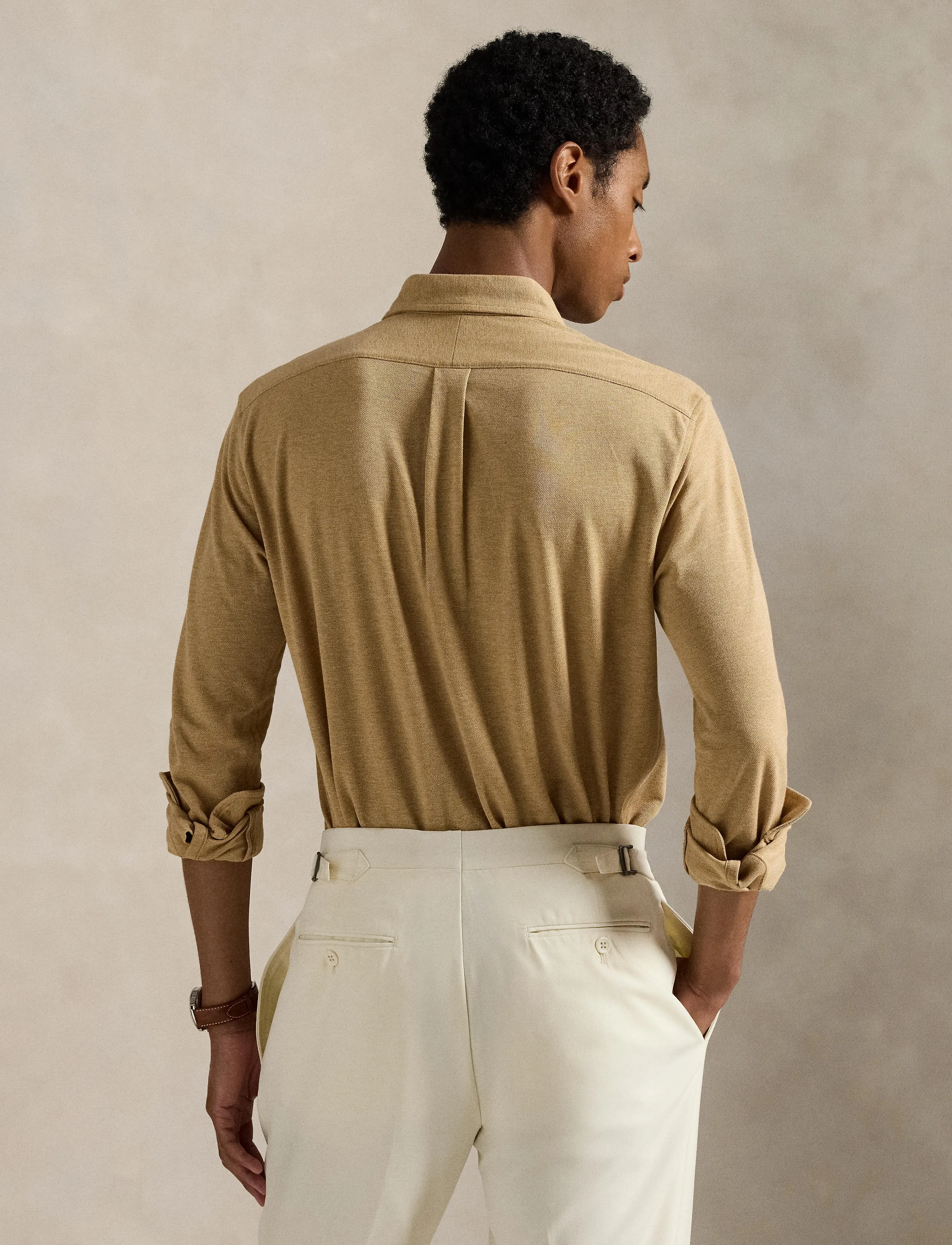 Polo Ralph Lauren - Featherweight Mesh Shirt - chemises oxford - classic camel hea - 2