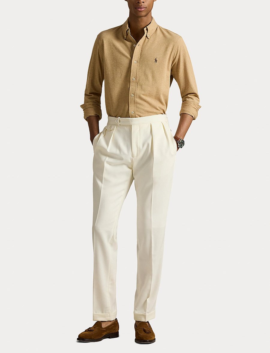 Polo Ralph Lauren - FEATHERWEIGHT MESH-LSL-KNT - oxford skjorter - classic camel hea - 4