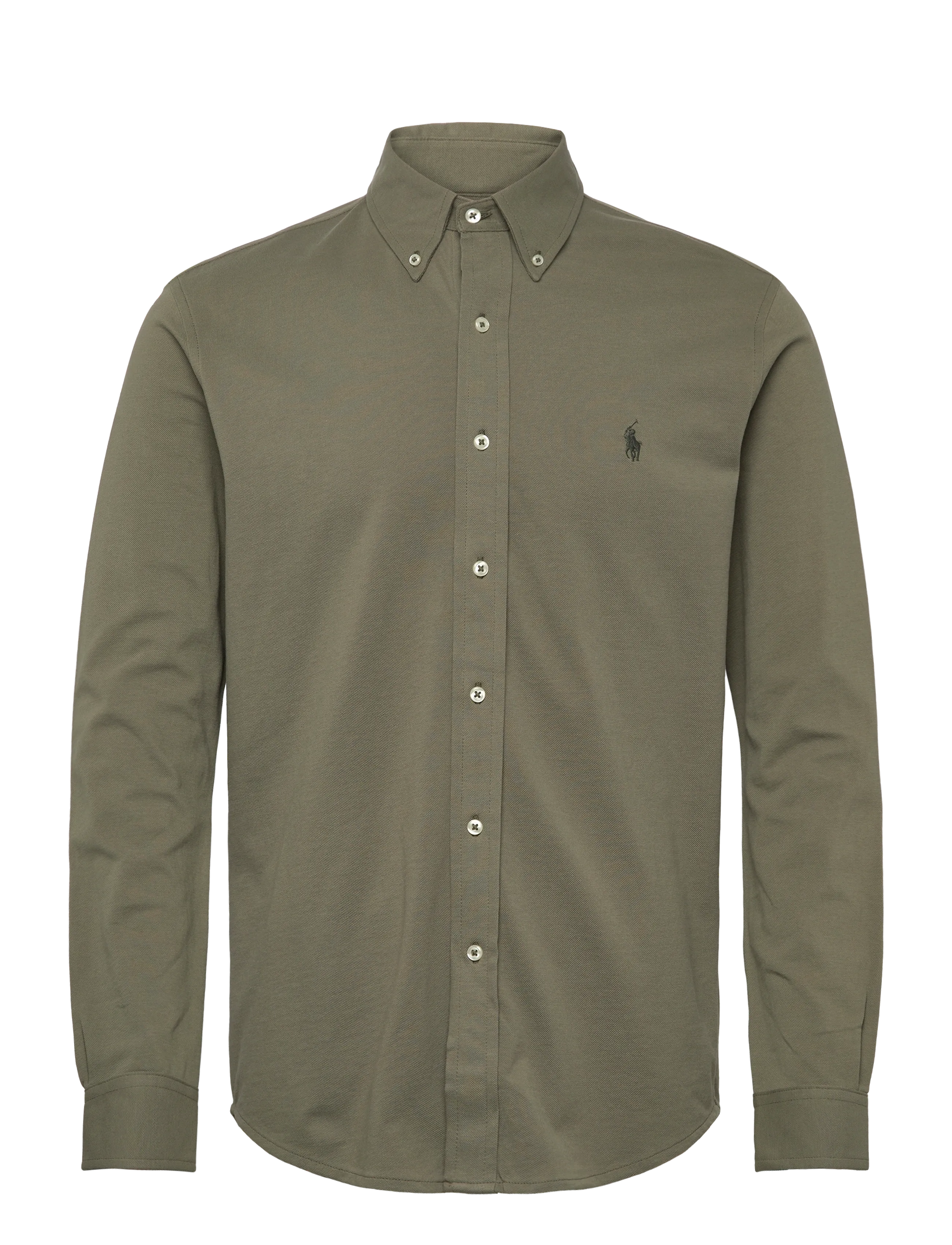 Polo Ralph Lauren FEATHERWEIGHT MESH-LSL-KNT - Kauluspaidat - CRUISE OLIVE/C059 / khaki/green